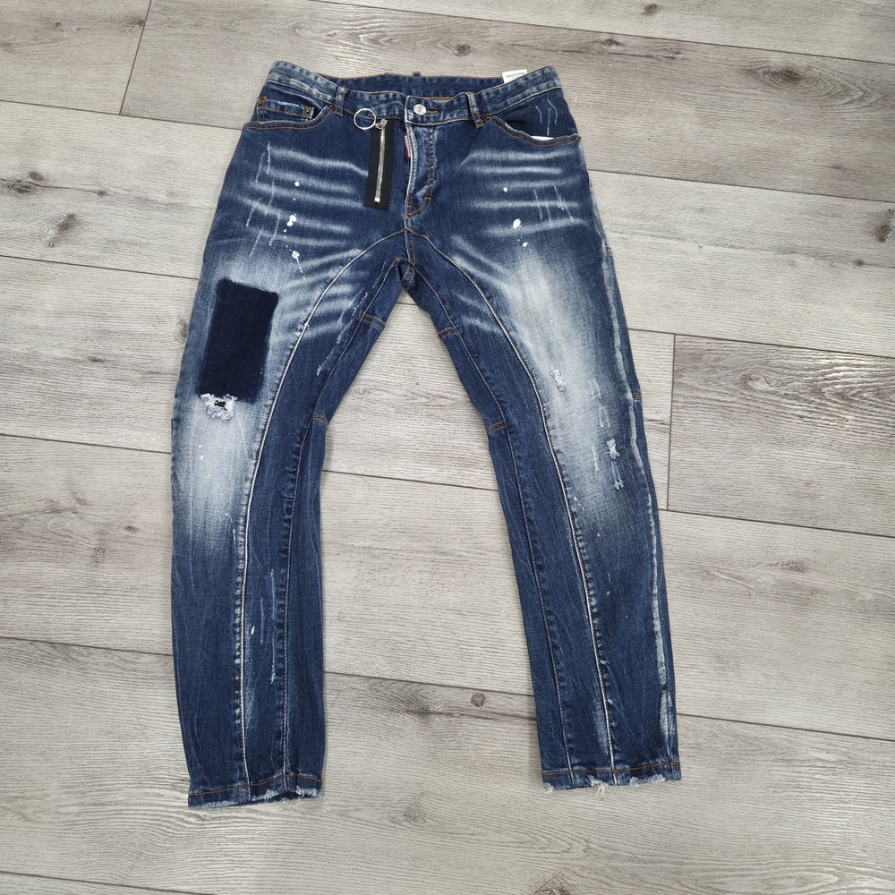 DSQUARED2 Men's Dark Blue Skinny Jeans with Patch